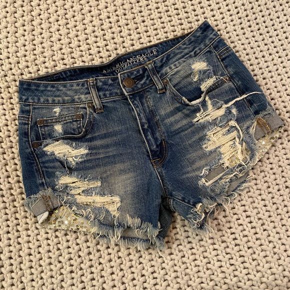 American Eagle Outfitters “Hi-Rise” Festival Jean Shorts - Size 4 - Picture 2 of 12
